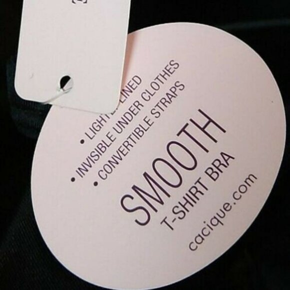 Cacique Lane Bryant Womens Smooth T Shirt Bra Convertible Strap 46C Black NEW - Picture 3 of 10